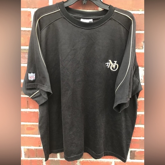 Puma NFL New Orleans Saints Short Sleeve Sweatshirt Size XL Black Embroidered - Picture 1 of 5